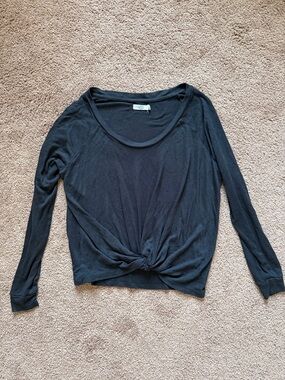 UGG Black Long-Sleeve Knot Front Top